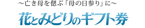 ~亡き母を偲ぶ「母の日」に~花とみどりのギフト券