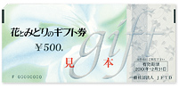 花とみどりのギフト券　500円券